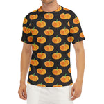 Watercolor Pumpkin Pattern Print Men's Short Sleeve Rash Guard