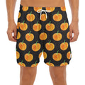 Watercolor Pumpkin Pattern Print Men's Split Running Shorts
