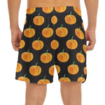 Watercolor Pumpkin Pattern Print Men's Split Running Shorts