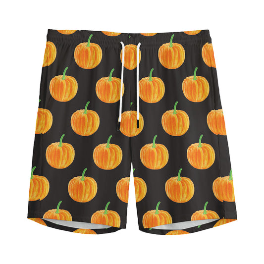 Watercolor Pumpkin Pattern Print Men's Sports Shorts