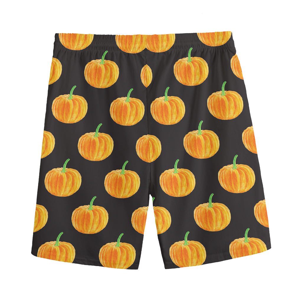 Watercolor Pumpkin Pattern Print Men's Sports Shorts