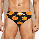 Watercolor Pumpkin Pattern Print Men's Swim Briefs