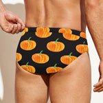 Watercolor Pumpkin Pattern Print Men's Swim Briefs