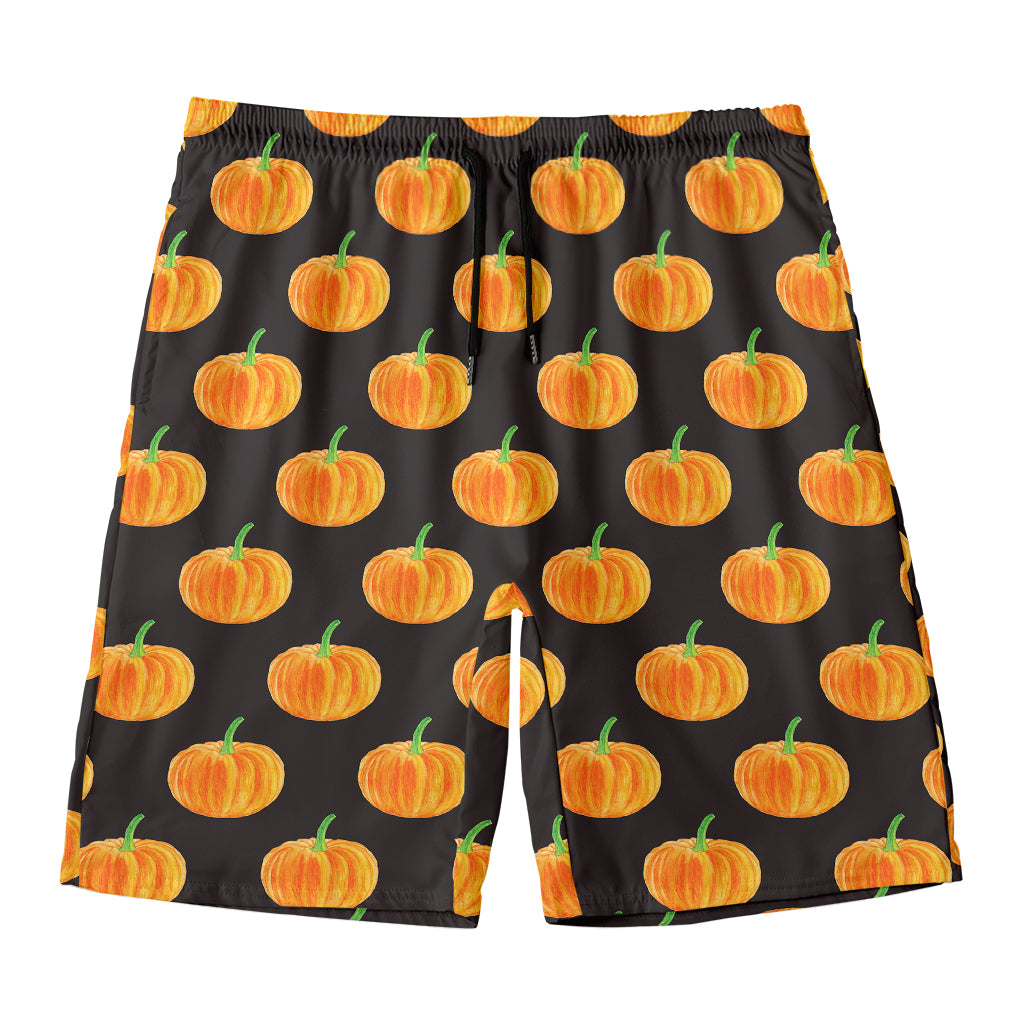 Watercolor Pumpkin Pattern Print Men's Swim Trunks