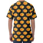 Watercolor Pumpkin Pattern Print Men's Velvet T-Shirt