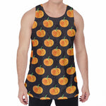 Watercolor Pumpkin Pattern Print Men's Velvet Tank Top