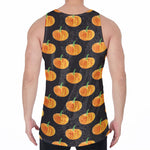 Watercolor Pumpkin Pattern Print Men's Velvet Tank Top