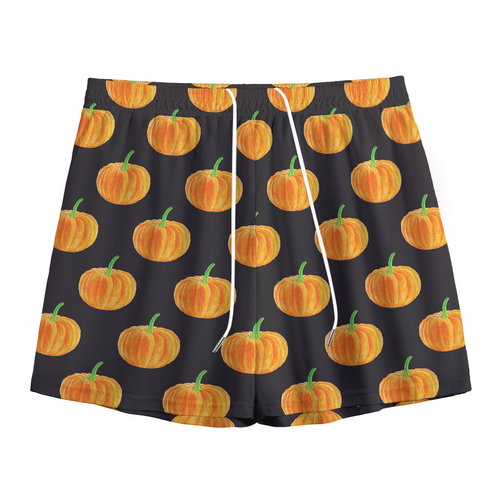 Watercolor Pumpkin Pattern Print Mesh Shorts