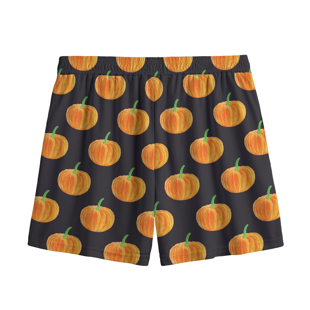 Watercolor Pumpkin Pattern Print Mesh Shorts