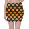 Watercolor Pumpkin Pattern Print Pencil Mini Skirt