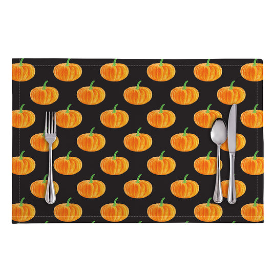 Watercolor Pumpkin Pattern Print Placemat