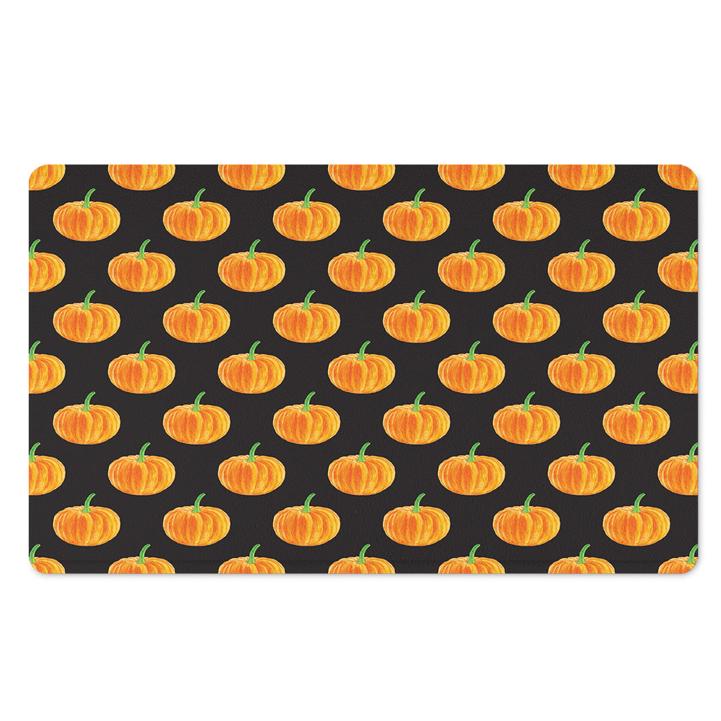 Watercolor Pumpkin Pattern Print Polyester Doormat