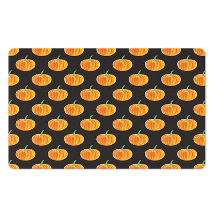 Watercolor Pumpkin Pattern Print Polyester Doormat