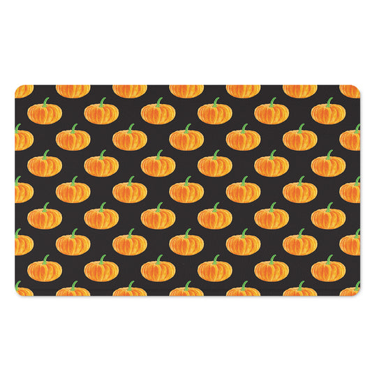 Watercolor Pumpkin Pattern Print Polyester Doormat