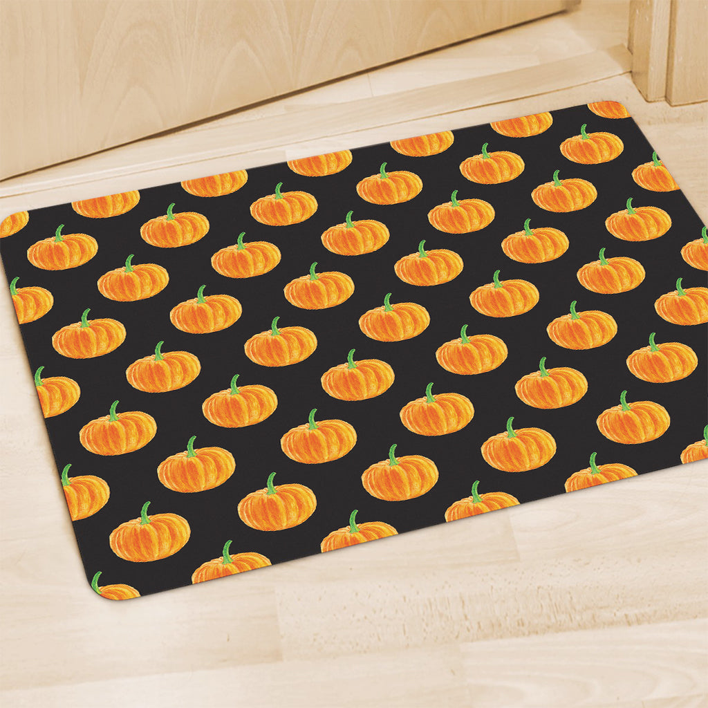 Watercolor Pumpkin Pattern Print Polyester Doormat