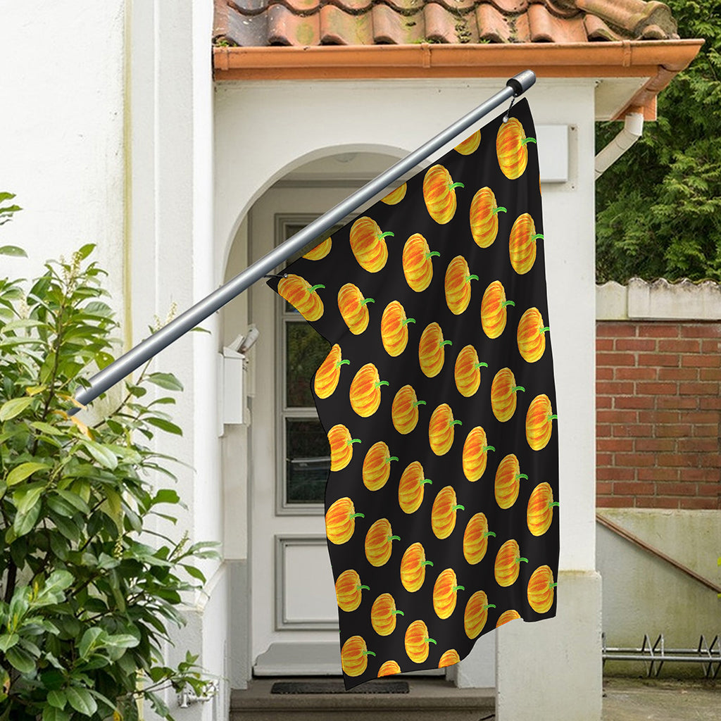 Watercolor Pumpkin Pattern Print Polyester Flag
