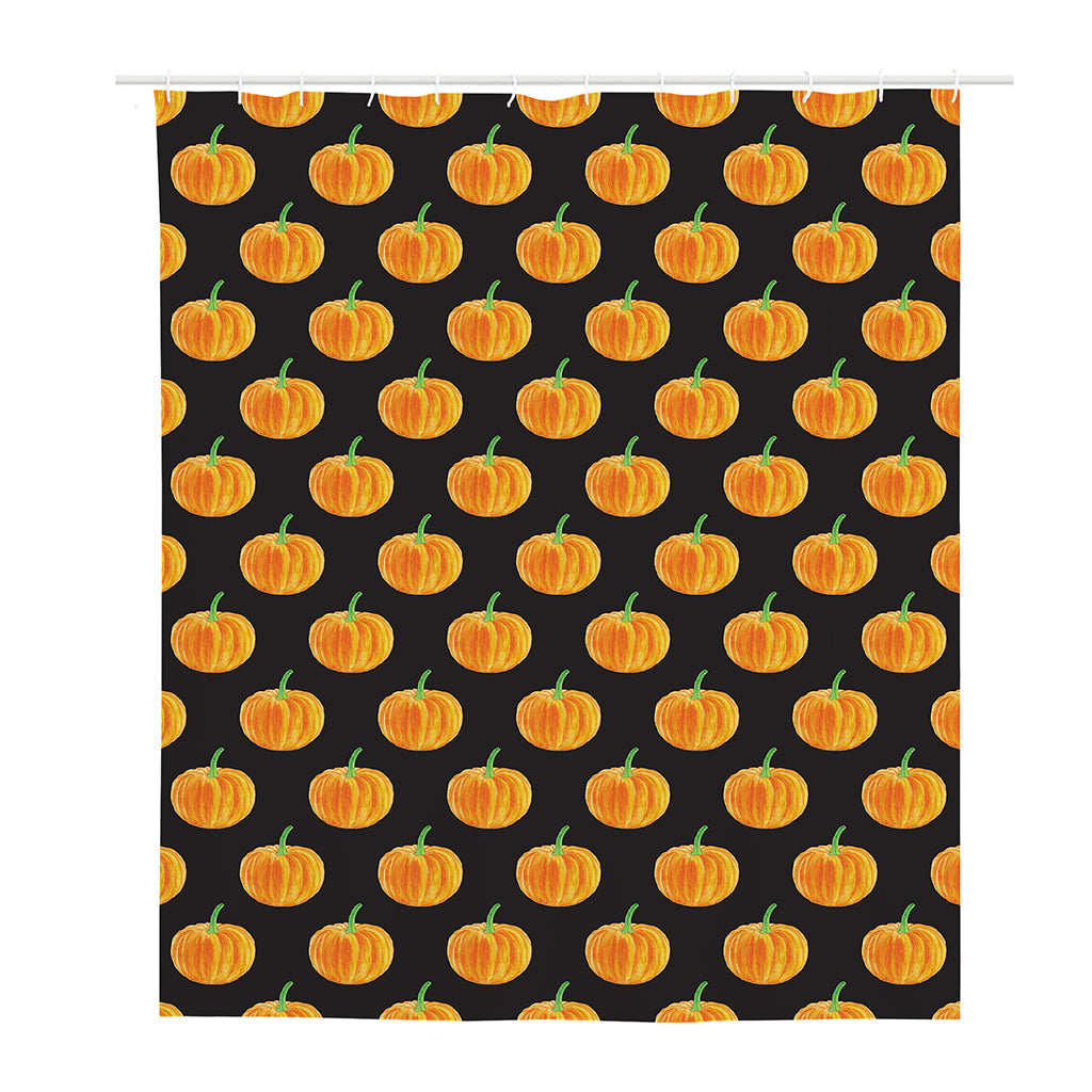 Watercolor Pumpkin Pattern Print Polyester Shower Curtain
