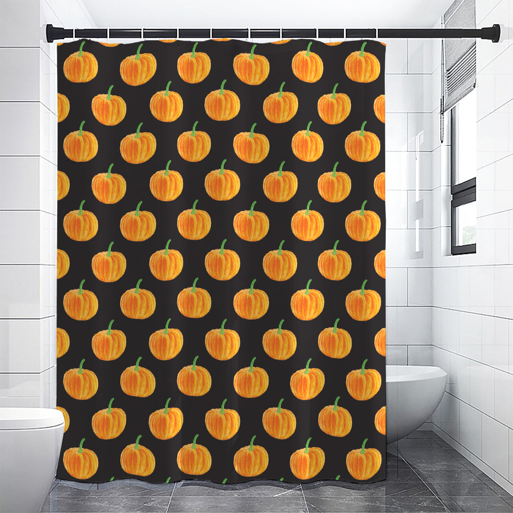 Watercolor Pumpkin Pattern Print Premium Shower Curtain