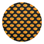 Watercolor Pumpkin Pattern Print Round Blanket