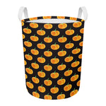 Watercolor Pumpkin Pattern Print Round Laundry Basket