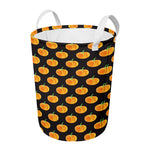 Watercolor Pumpkin Pattern Print Round Laundry Basket