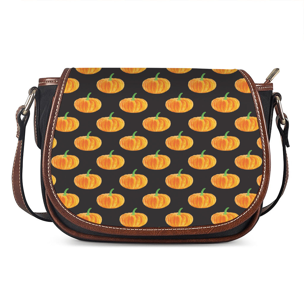 Watercolor Pumpkin Pattern Print Saddle Bag