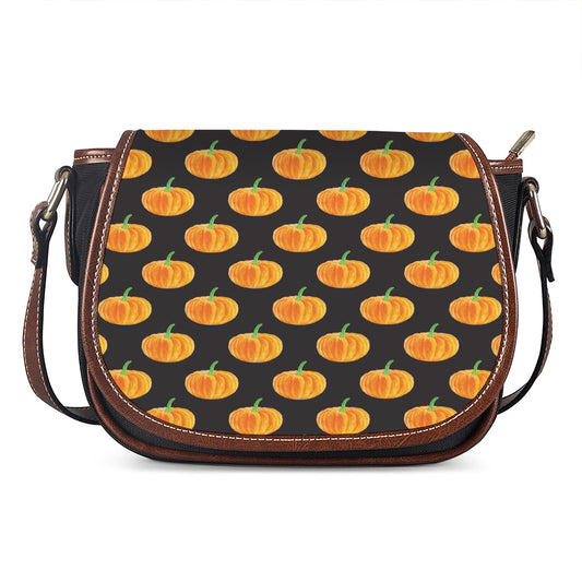 Watercolor Pumpkin Pattern Print Saddle Bag
