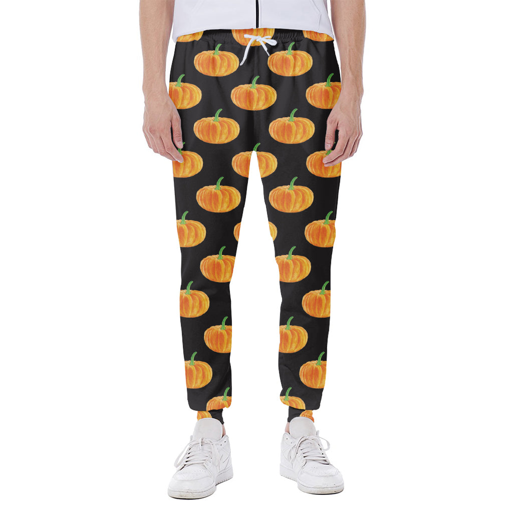 Watercolor Pumpkin Pattern Print Scuba Joggers