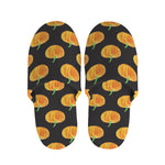 Watercolor Pumpkin Pattern Print Slippers