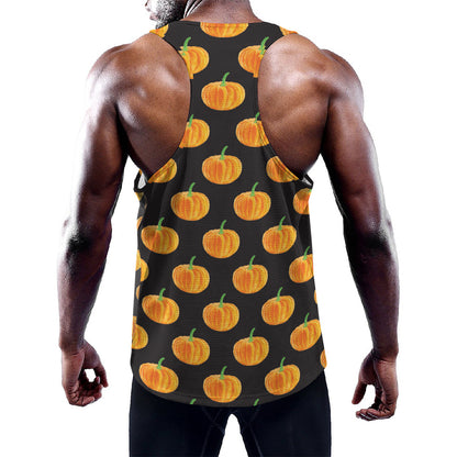 Watercolor Pumpkin Pattern Print Training Tank Top