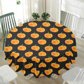 Watercolor Pumpkin Pattern Print Waterproof Round Tablecloth