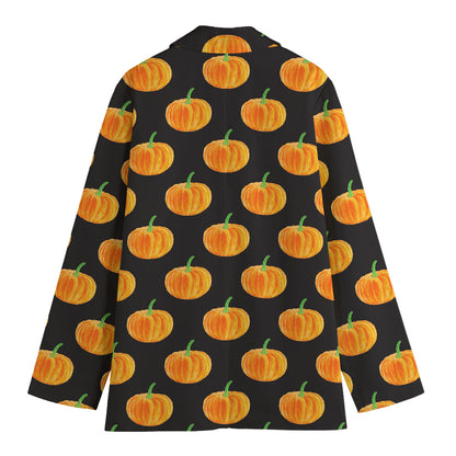 Watercolor Pumpkin Pattern Print Women's Blazer