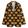 Watercolor Pumpkin Pattern Print Women's Cotton Blazer