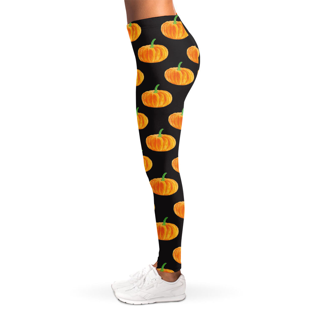 Watercolor Pumpkin Pattern Print Women's Leggings