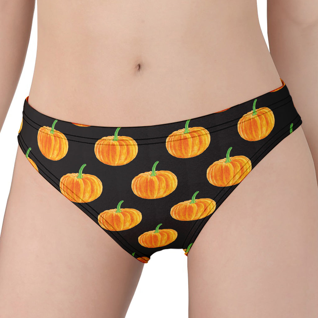 Watercolor Pumpkin Pattern Print Women's Panties