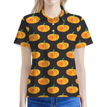 Watercolor Pumpkin Pattern Print Women's Polo Shirt