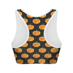 Watercolor Pumpkin Pattern Print Women's Sports Bra