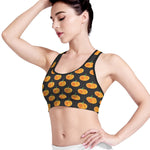 Watercolor Pumpkin Pattern Print Women's Sports Bra