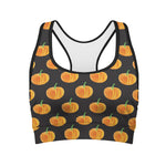 Watercolor Pumpkin Pattern Print Women's Sports Bra