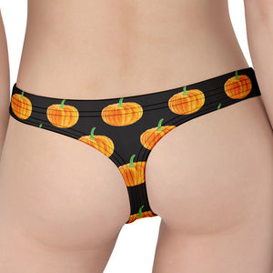 Watercolor Pumpkin Pattern Print Women's Thong