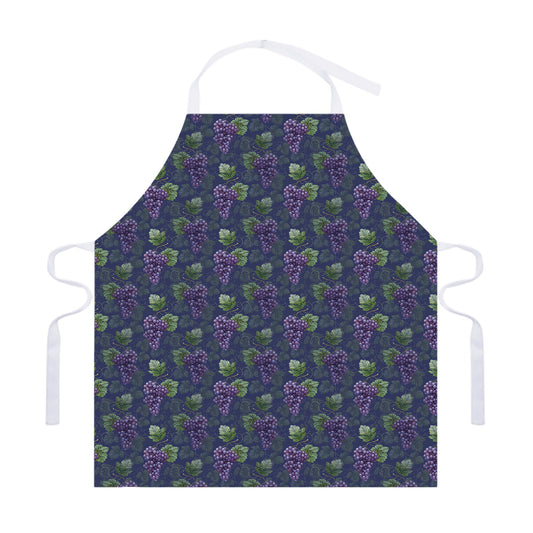 Watercolor Purple Grapes Pattern Print Adjustable Apron