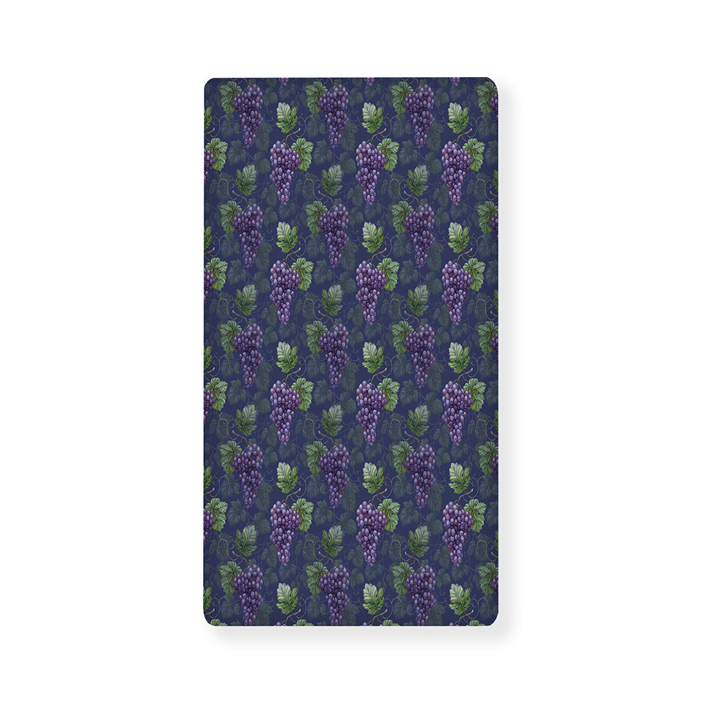 Watercolor Purple Grapes Pattern Print Baby Crib Sheet