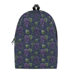 Watercolor Purple Grapes Pattern Print Backpack