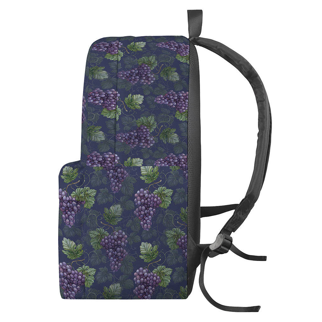 Watercolor Purple Grapes Pattern Print Backpack