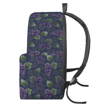 Watercolor Purple Grapes Pattern Print Backpack