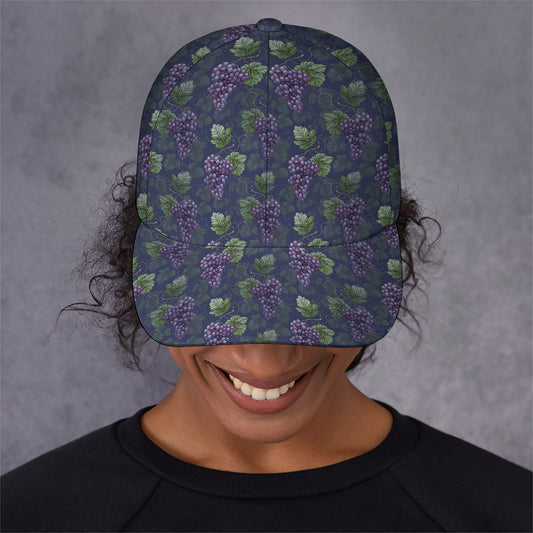 Watercolor Purple Grapes Pattern Print Baseball Cap