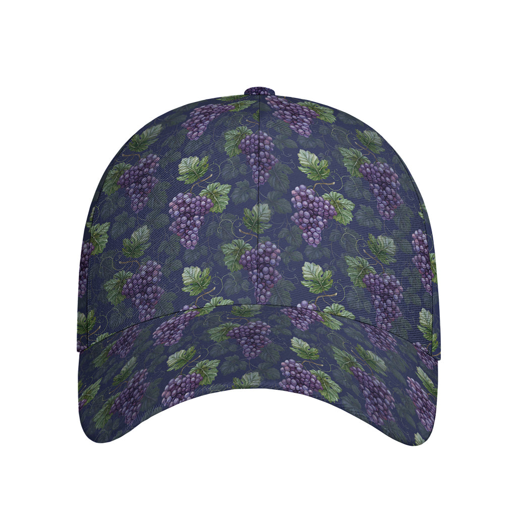 Watercolor Purple Grapes Pattern Print Baseball Cap