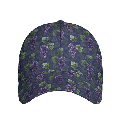 Watercolor Purple Grapes Pattern Print Baseball Cap
