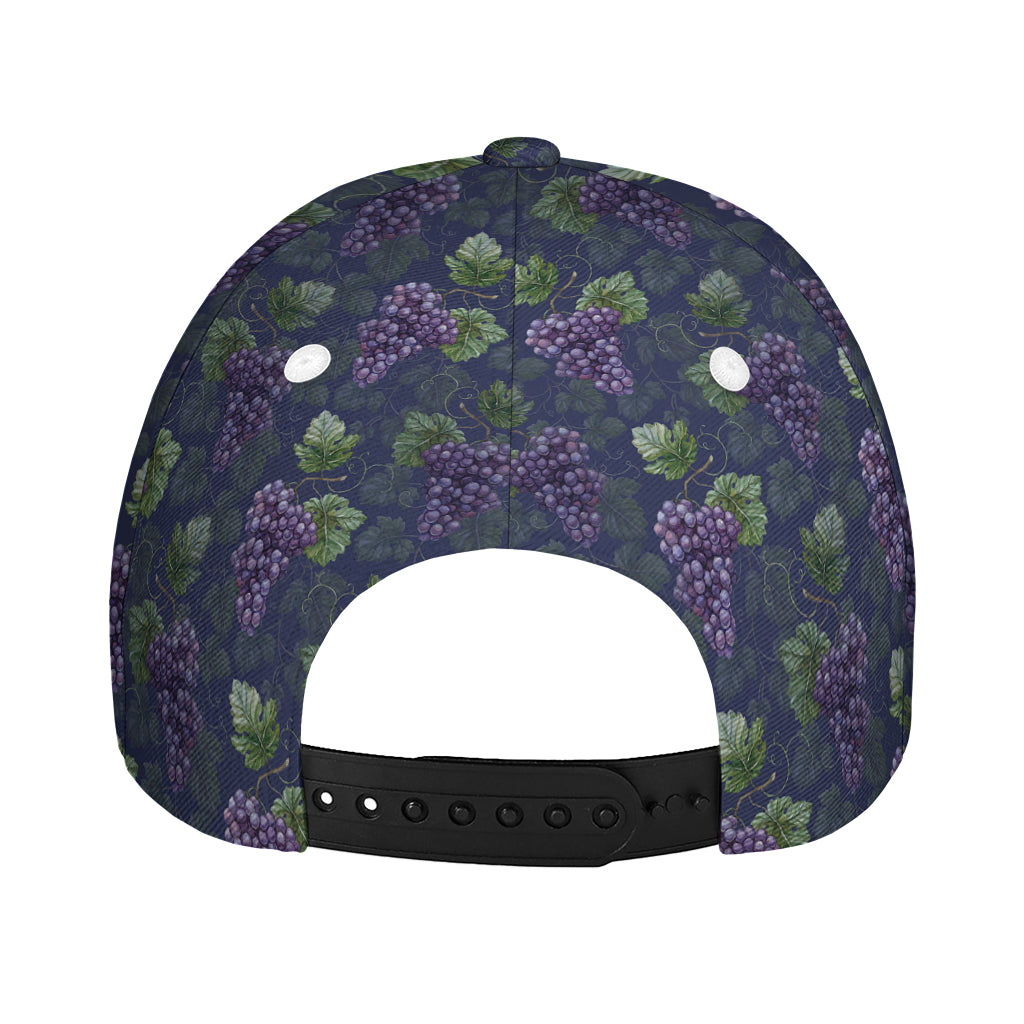 Watercolor Purple Grapes Pattern Print Baseball Cap