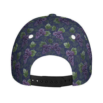 Watercolor Purple Grapes Pattern Print Baseball Cap